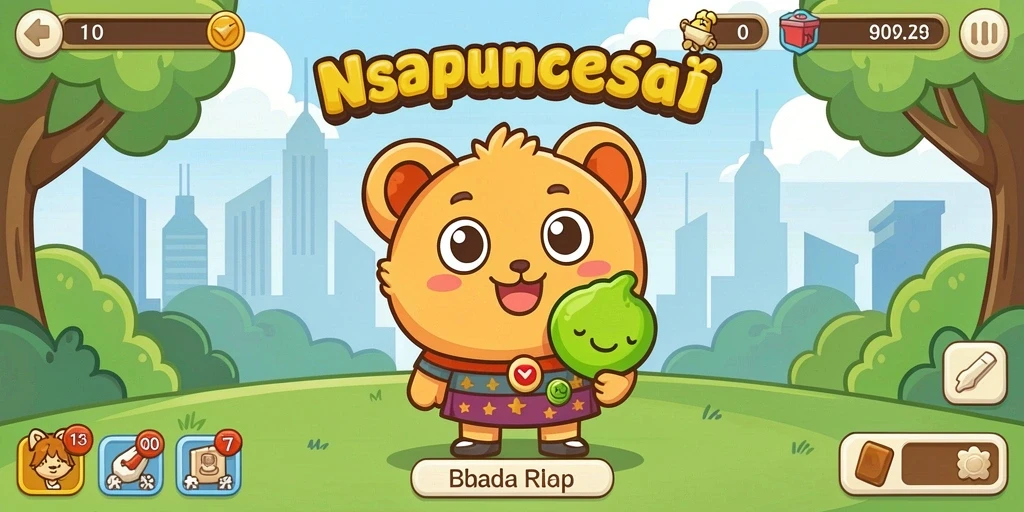 Tampilan awal game POPWIN yang penuh warna.